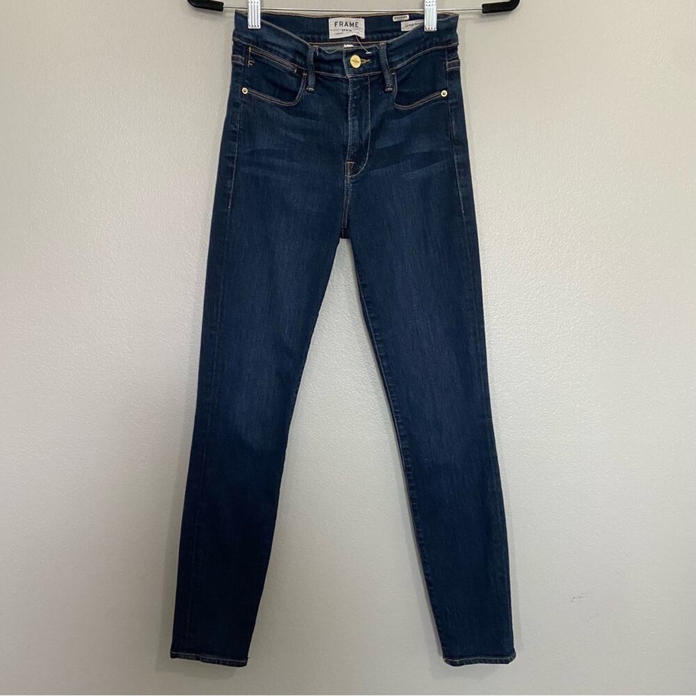 Frame Le High Skinny Crop Dark Wash Jeans